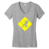ninja crossing sign Women's V-Neck T-Shirt