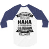 Super Cool Nana Of A Freaking Awesome Grandson 3/4 Sleeve Shirt