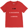 i Am A Woman A Daughter A Mother A Sister V-Neck Tee