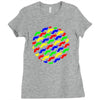 funny girly colorful patterns mustaches Ladies Fitted T-Shirt