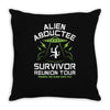 alien abductee survivor tour ufo nerd geek comic funny Throw Pillow