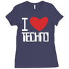 i love techno Ladies Fitted T-Shirt