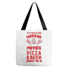 horror movies, pizza and beer Tote Bags