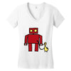 bird powered robot Women's V-Neck T-Shirt