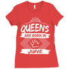 Queens Are Born In June Ladies Fitted T-Shirt