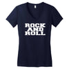 rock and roll funny Women's V-Neck T-Shirt