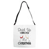drink up grinches it's christmas Adjustable Strap Totes