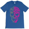 two coloured patterned skull   mens funny T-Shirt