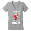 i know when those sleigh bells ring Women's V-Neck T-Shirt