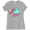 japanese pastel kawaii anime meme surf beach wave Ladies Fitted T-Shirt
