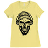 hipter skull Ladies Fitted T-Shirt
