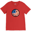 patriotic smiley face V-Neck Tee