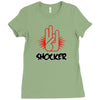 offensive t shirt shocker 3 fingers rude tee funny shirt Ladies Fitted T-Shirt