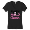 playing for breast cancer Women's V-Neck T-Shirt