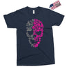 two coloured patterned skull   mens funny Exclusive T-shirt