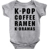 k pop coffee ramen k dramas Baby Bodysuit