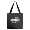 i am sher locked Tote Bags