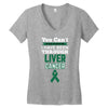 you can't scare or beat me i have been through liver cancer Women's V-Neck T-Shirt
