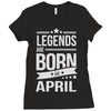 legends are born in april Ladies Fitted T-Shirt