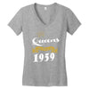 queens are born in 1959 Women's V-Neck T-Shirt
