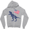 Patriotic T-Rex Zipper Hoodie