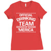 official drinking team 'merica Ladies Fitted T-Shirt