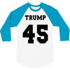 Trump 45 jersey number 3/4 Sleeve Shirt