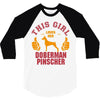 This Girl Loves Her Doberman Pinscher 3/4 Sleeve Shirt