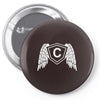 letter c with wings Pin-back button