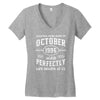legends were born in october genuıne 1996 qualıty one kind of aged l Women's V-Neck T-Shirt