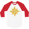 captain marvel 2 3/4 Sleeve Shirt