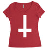 wasted youth inverted cross indie geek swag funny Women's Triblend Scoop T-shirt