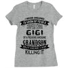 Super Cool Gigi Of A Freaking Awesome Grandson Ladies Fitted T-Shirt