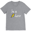 be a hero logo white V-Neck Tee