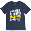 January February Michigan April - March Madness Basketball V-Neck Tee