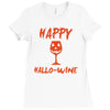 halloween happy hallowine Ladies Fitted T-Shirt