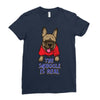 the snuggle is real Ladies Fitted T-Shirt
