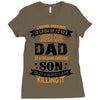 Super Cool Dad Of A Freaking Awesome Son Ladies Fitted T-Shirt