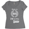 made in 1945 70 years of being awesome Women's Triblend Scoop T-shirt