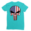 skull u.s.a. back Ladies Fitted T-Shirt