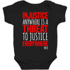 injustice anywhere is a threat Baby Bodysuit
