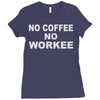 no cofeeee no workeeee Ladies Fitted T-Shirt