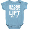 bro do you even lift baseball raglan Baby Onesie