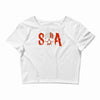 sons of anarchy soa tv show skull reaper american flag Crop Top