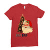 vintage santa christmas Ladies Fitted T-Shirt