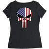 skull u.s.a. back Women's Triblend Scoop T-shirt