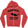 narwhal whale Zipper Hoodie