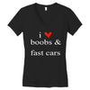 boobs &amp; fast cars Women's V-Neck T-Shirt