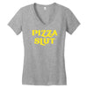 pizza slut funny diet gym workout new Women's V-Neck T-Shirt