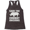 save the chubby unicorns Racerback Tank